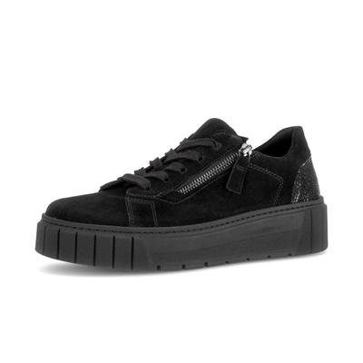 Sneaker GABOR "Sneaker low", Damen, Gr. 37,5, schwarz, Schuhe Sneaker