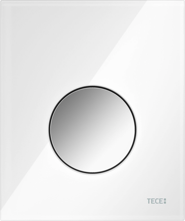 TECEloop Urinal 9242660 verre blanc, bouton chromé brillant