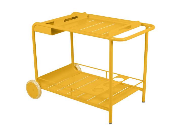 Beistelltisch/Rollende Bar, Aluminium, 49×67 cm, Wetterbeständig, Modern, Fermob LUXEMBOURG