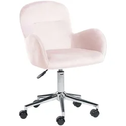BÜROSTUHL Samtstoff Rosa Priddy