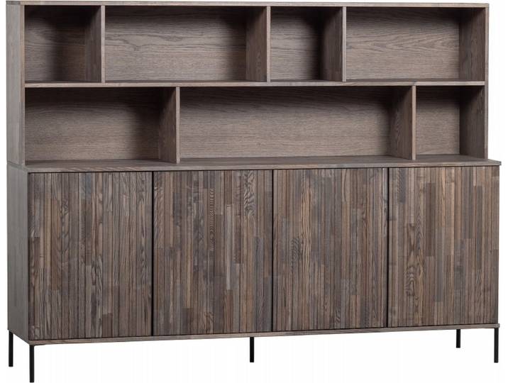 WOOOD New Gravure Wandkast - Essen - Espresso - 150x200x44
