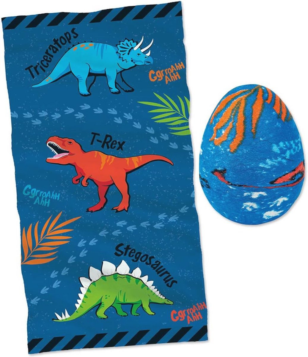 Magische dino-ei handdoek voor kinderen, 100% katoen, 30 x 60 cm