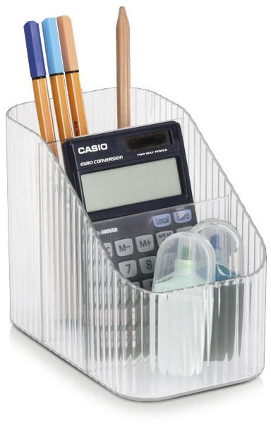Zeller Schreibtisch-Organizer transparent Kunststoff 3 Fächer 15,0 cm 9,0 cm 15205