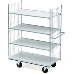 Etagenwagen Serie 300 Mod 24, max. 300 kg für schwere Lasten, mit 4 Etagen, Maße: 990x650x1690 mm
