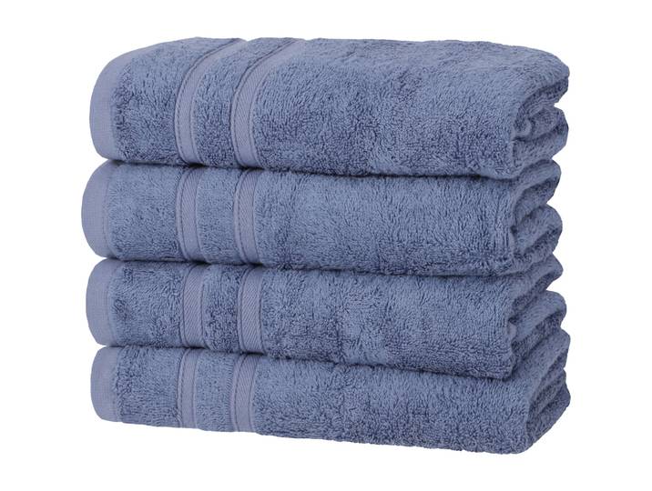 4er-Set Handtücher, 50% Bambus & 50% Baumwolle, 50 x 100 cm, blau