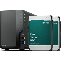 Synology Serveur NAS DiskStation DS225+ - 24To (2x12To) HDD Plus (2 x 12 TB), NAS, Schwarz