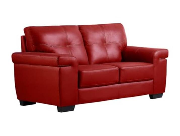 Vente-unique-Ledersofa 2-Sitzer - Rot - Hazel