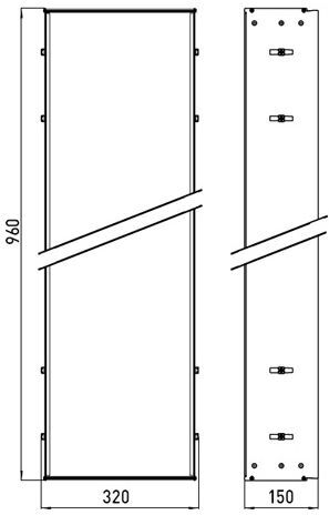 Emco asis installation frame for modules 300 with 96.4 cm height