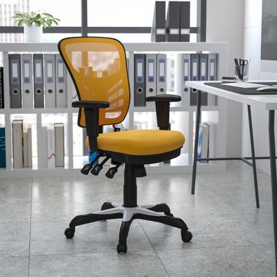 Lancaster Home Nicholas Mid-Back Blue Mesh Multifunction Executive Swivel Ergonomic Office Chair with Adjustable Arms