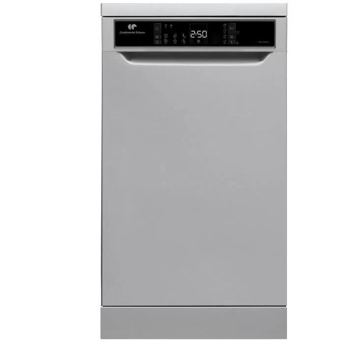 Freistehender Geschirrspüler - CONTINENTAL EDISON - CELV1145S - 11 Maßgedecke - 45 cm - 45 dB - Silber