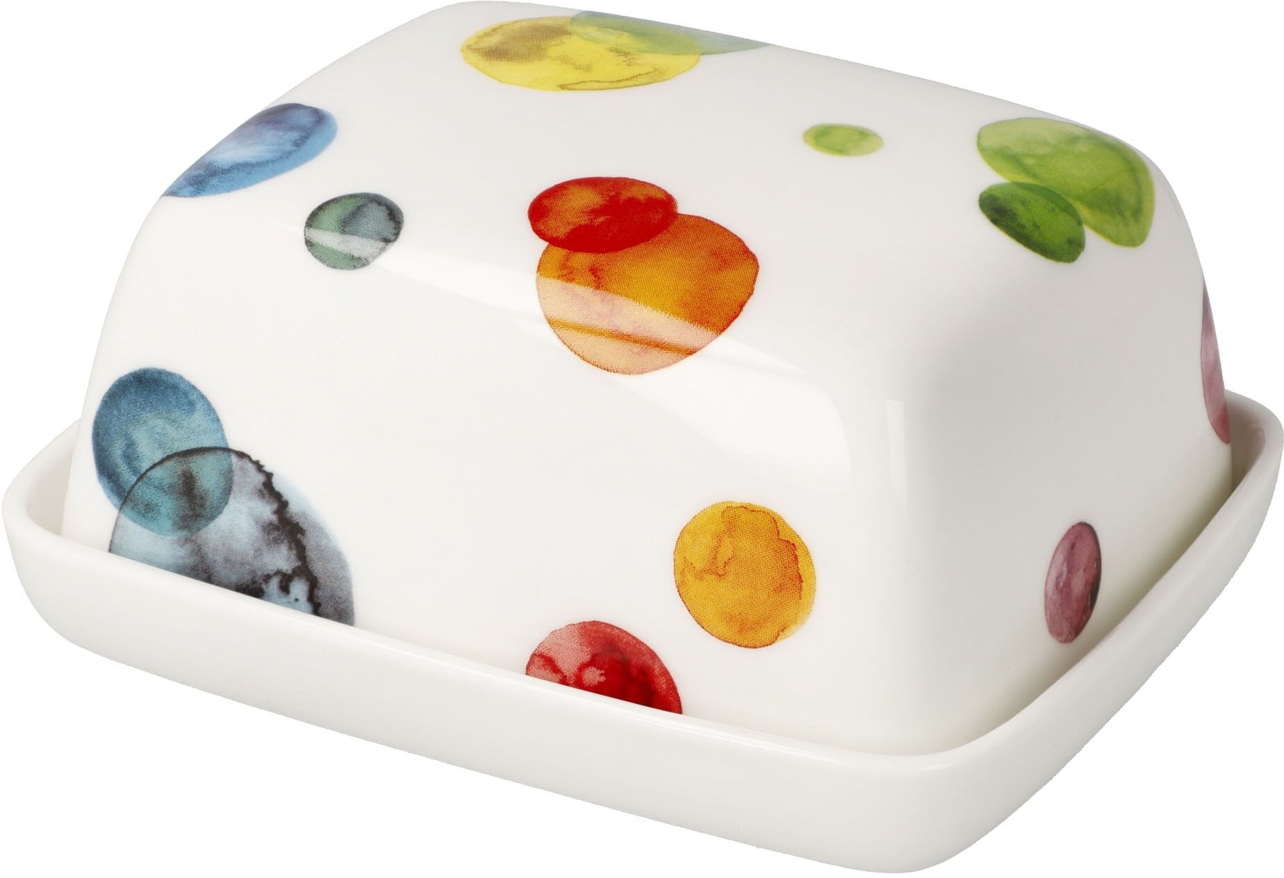 Dose GOEBEL "Dose Colori Mix", bunt, B:11,5cm H:6cm T:14cm, Porzellan, Aufbewahrungsboxen, Dose