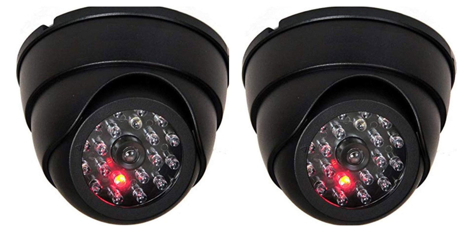 Selius Set van 2 Dome-Camera Dummy Bewakingscamera's met IR-LEDs