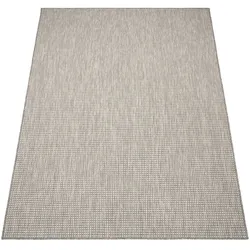 KADIMA DESIGN Outdoor Teppich Natur Balkon, Terrasse schmutzabweisend Grau Rechteckig 160x220 | 100% Polypropylen, Rücken aus Polypropylen | pflegeleicht