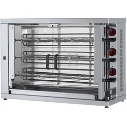Elektrischer hähnchengrill mit licht. 3 schwerter = 15/18 hühner - 1100x450x780 mm - 12600 W 400/3V - 53153L81 Eurast