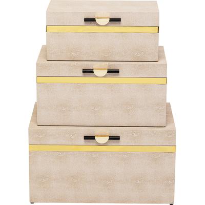 Dose KARE DESIGN "Classy", beige (natur), B:48cm H:26,5cm T:30cm, MDF, Polyurethan, Stahl, Aufbewahrungsboxen, ideal für Schmuck, Schlüssel, Kleingeld, Haargummis u.a. Kleinteile