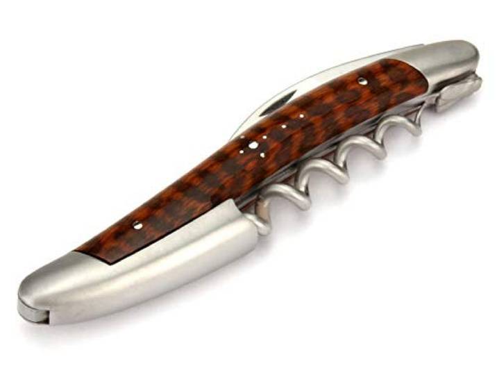 Forge De Laguiole Kellnermesser - Griff Schlangenholz Amourette - Edelstahl matt - Weinöffner Sommelier Korkenzieher
