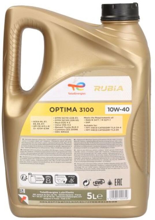 Moottoriöljy Totalenergies 2228919 Rubia Optima 10w40 5l