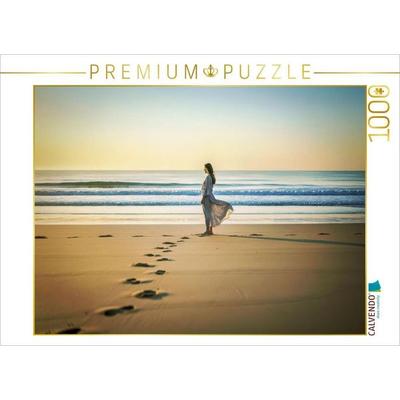 CALVENDO Puzzle Strandlinien im Licht, klare Konturen, klare Ruhe. | 1000 Teile Lege-Größe 64x48cm Foto-Puzzle für glückliche Stunden, von , Calvendo