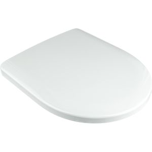 Geberit WC-Sitz Renova EasyMount 573015000, D-Form, Duroplast, mit Edelstahlscharnier, abnehmbar, weiß