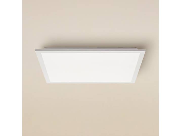 Plafonnier LED 45 x 5cm Blanc/Blanc Aluminium verni Plastique ABS LED Module LED
