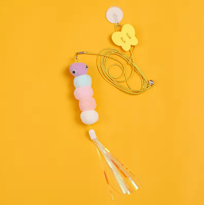 Inspire Picks JumpFeather Hanging Cat Teaser Toy With Elastic Rope silk Braid