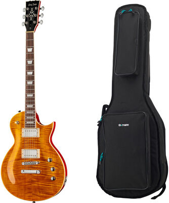 Harley Benton SC-Custom Plus EMG TBF w/Bag Trans Brown Flame Gloss