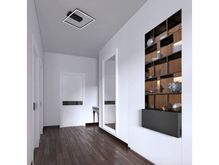 Briloner LED Deckenlampe 3771, schwarz, für Wohn- / Esszimmer, Metall, Modern, LED Deckenleuchte