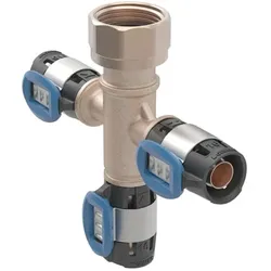 Geberit Verteilerspinne 653434001 mit FlowFit Pressanschlüssen, 3-fach