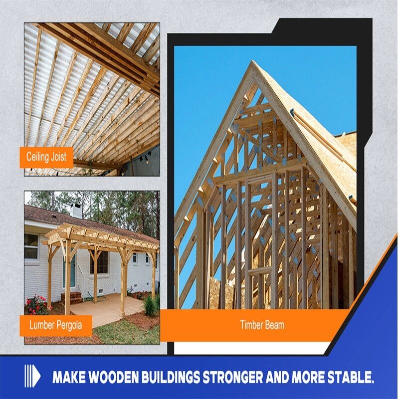 INF Ensemble de 12 supports en L noirs en métal pour poutres de plafond et support de pergola 3,8x5cm