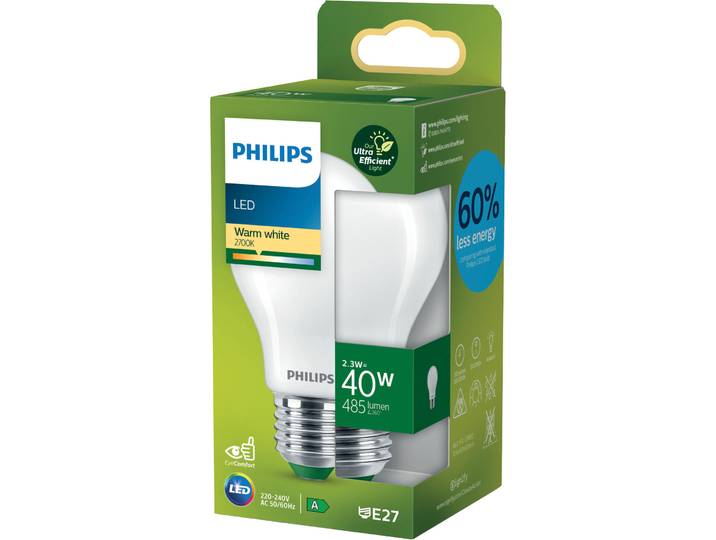 Leuchtmittel Philips Glas E27 2.3 W - Farbe: weiss - LED - Lichtfarbe: Extra warmweiss - LED Leuchtmittel