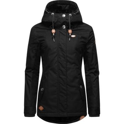 Winterjacke RAGWEAR "Monade", Damen, Gr. S (36), grau (dunkelgrau), Obermaterial: 65% Polyester, 35% Baumwolle. Futter: 100% Polyester. Wattierung: 100% Polyester, figurbetont Po-bedeckend, verstellbar Rippstrickbündchen mit Druckknopf, Jacken...