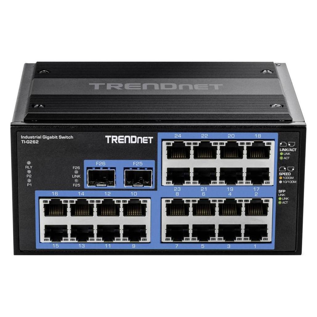 Trendnet 26-Port Hardened Industrial Gigabit Din-Rail Switch (26 Ports) (TI-G262)