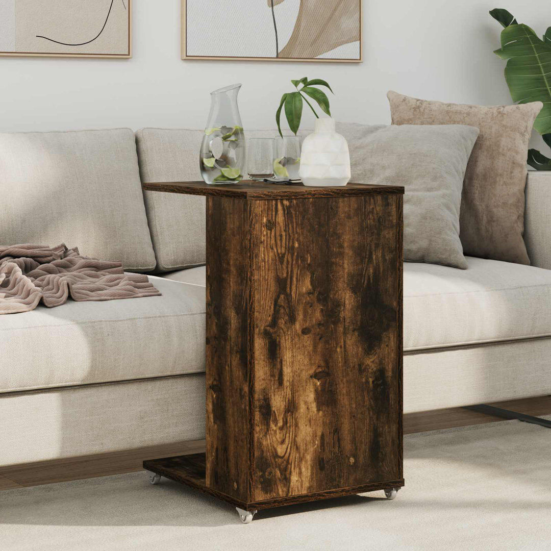 17 Stories End Table Smoked Oak 60cm H X 40cm W X 35cm D