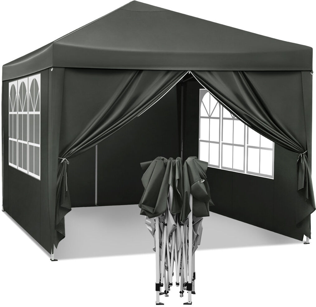 Dakota Fields Gazebo Pop Up Waterproof Sunshade Camping Pagoda Tent 3m x 3m Grey
