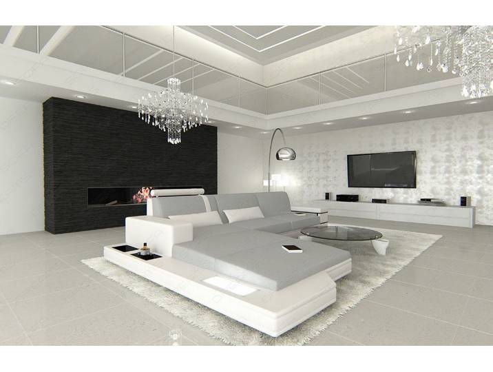 Couch Messana L-Form in Stoff