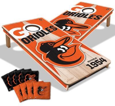 Skip's Garage Baltimore Orioles MLB 2x4 Cornhole Board Set