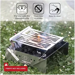 Oxford, Holzkohlegrill, Grill für kompakte, flache Feuerstellengrill