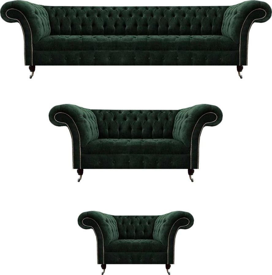 Chesterfield Sofagarnitur 3-delige Moderne Designer Polstermöbel voor de Woonkamer