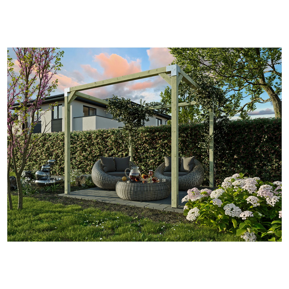 TETZNERJENT QUATTRO-Pergola5 270x300x240cm Pfosten 9x9cm, inkl.Steckverb. 16971003