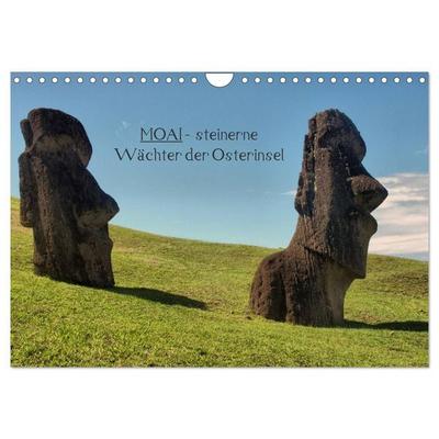 MOAI - steinerne Wächter der Osterinsel (Wandkalender 2027 DIN A4 quer), CALVENDO Monatskalender