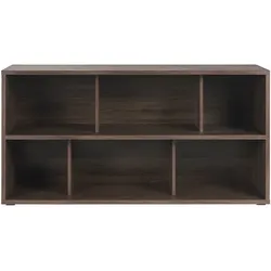 Niedriges Bücherregal in dunkler Walnuss-Holzoptik L140 cm EPURE
