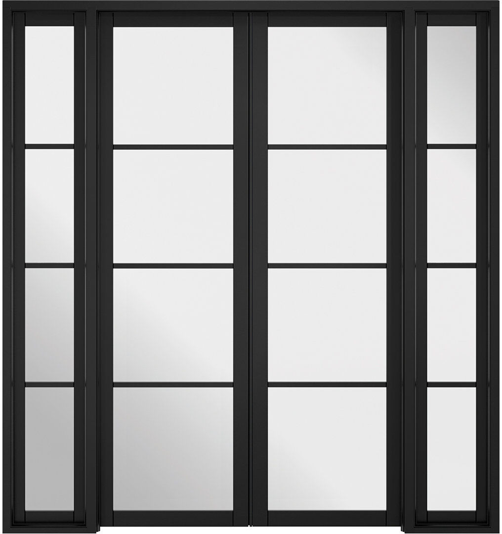 LPD Doors Soho Clear Glazed Primed Black Internal Door W6 Black 1,904cm W X 2,031cm H