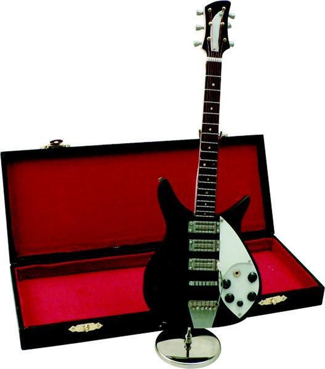 Miniatuur elektrische gitaar zwart voor volwassenen