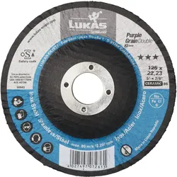 Lukas, Schleifmittel, Schleifscheibe 125 mm Purple Grain Double für Hartmetall - Korn 36