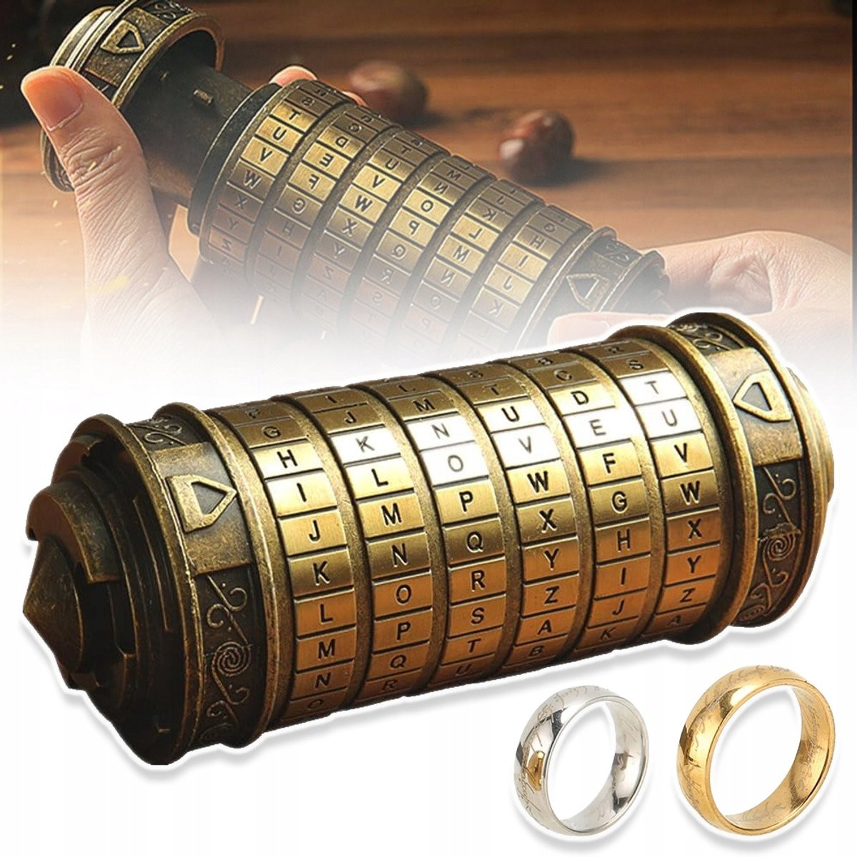 Da Vinci Code Mini Cryptex Puzzel met Metalen Cijferslot en Aanpasbaar Wachtwoord voor een Geheim Compartiment