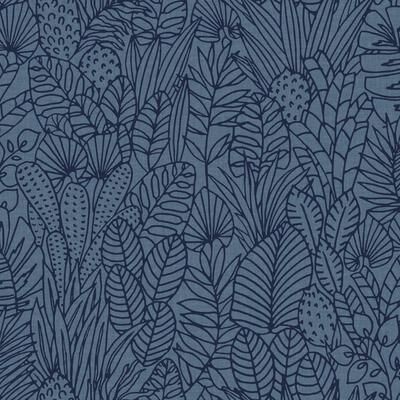 RoomMates Blue & Navy Tropical Leaves Sketch Peel and Stick Wallpaper