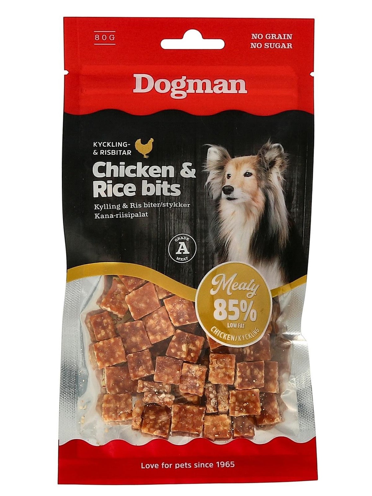 Dogman Meaty Hähnchen & Reis Häppchen Hundesnacks 80g