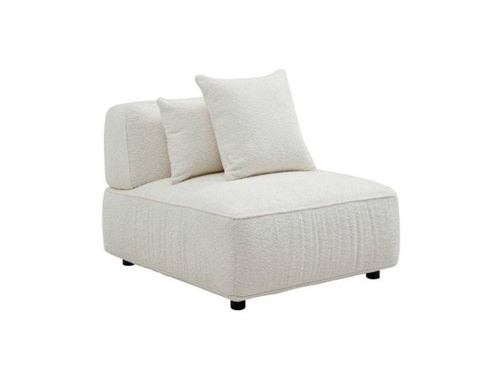Fauteuil en tissu bouclette blanc cassé LELACO de Maison Céphy