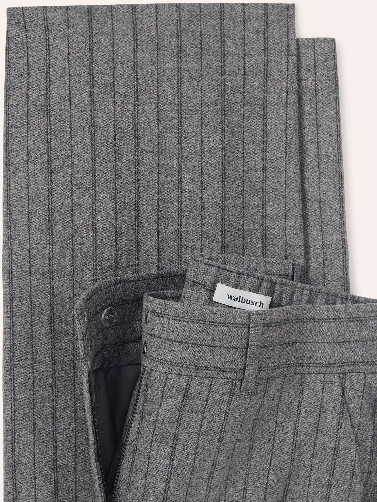 Walbusch Marlene Hose aus Premium Flanell, Regular Fit#normale Größen#Kurzgrößen, Farbe Grau, 24, leicht angeraut modern weiter Schnitt Damen