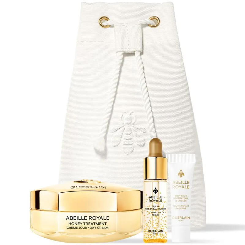 GUERLAIN - Coffret Abeille Royale Crème Jour Honey Treatment 50ml + 2 produits Rituel Anti-Âge Réparation Jeunesse - Kapao Parfumerie en ligne française